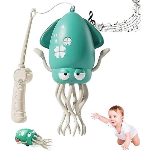 Electric Dancing Octopus Toy, 2025 New Electric Auto-Avoid Crawling Octopus Rechargeable with LED & Music,Smart-Tentacle Explorer for Kids Stress Relief & Fun