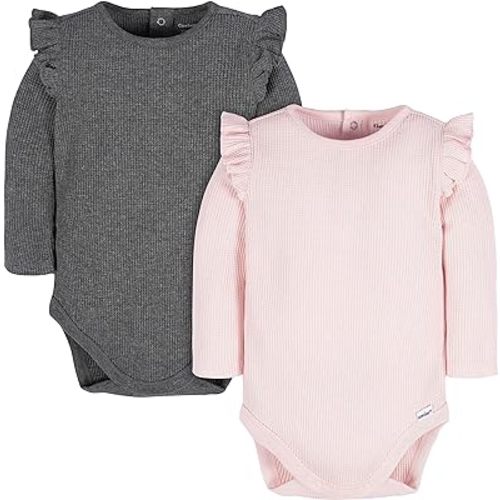 Gerber Baby-Girls 2-Pack Long Ruffle Sleeve Onesies