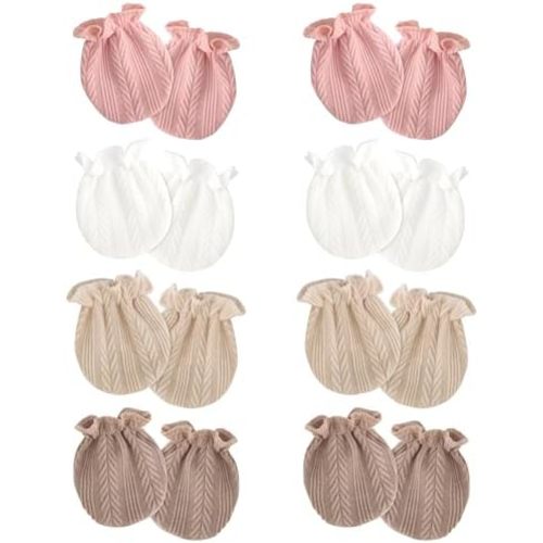 BQUBO Newborn Infant Toddler Mittens No Scratch Cotton Elastic Wrist Gloves Hypoallergenic for 0-6 Months Baby Boys Girls