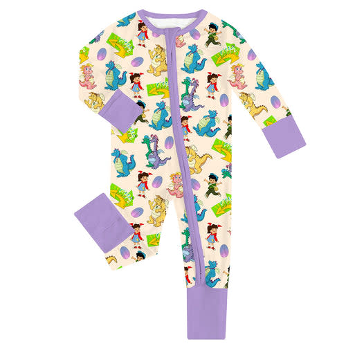 FancyPrince Cartoon Dragon Baby Bamboo Zipper Romper Pajamas