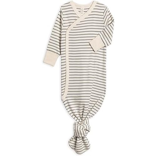 Colored Organics Baby 100% Organic Cotton Newborn Knotted Gown - Infant Indy Kimono Wrap Front Tie Knot with Mitten Cuffs