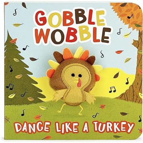 Gobble Wobble Finger Puppet Thanksgiving Board Book Kids Ages 0-4 (Children's Thanksgiving Interactive Finger Puppet Board Book)