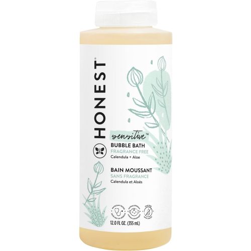 The Honest Company Foaming Bubble Bath | Gentle for Baby | Naturally Derived, Tear-free, Hypoallergenic | Fragrance Free Sensitive, 12 fl oz