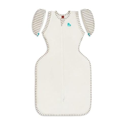 Love to Dream Transition Bag Organic 1.0 TOG, Cream, Medium, 13-19 lbs., Patented Zip-Off Wings, Gently Help Baby Safely Transition from Being swaddled to arms Free Before Rolling Over