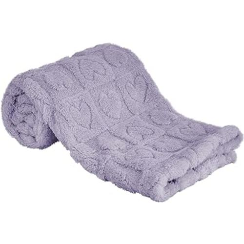 Yurhap Fleece Baby Blanket Heart Checkered Blanket, Ultra Soft Cozy Baby Blankets for Girls Boys, Fluffy Infant Toddler Newborn Receiving Blankets for Crib Stroller 30”×40” (Purple)