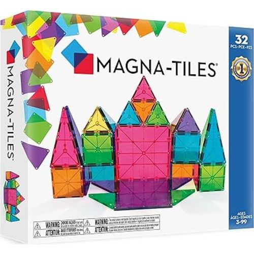 MAGNA-TILES Classic 32-Piece Magnetic Construction Set, The ORIGINAL Magnetic Building Brand