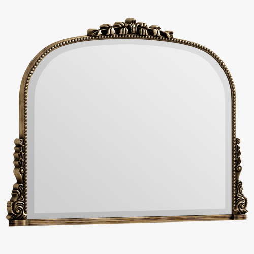 BEAUTYPEAK 36"x 27" Arched Vanity Mirror Vintage Decor Mirror Wall Mounted, Antique Bronze