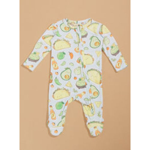 Happy Tacos Footie in Blue | Tullabee