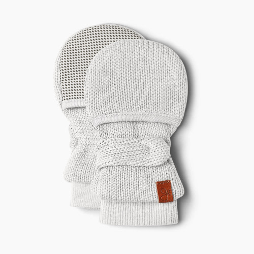 Goumi Kids Bamboo & Organic Cotton Knit Mitts - Storm Gray, 0-3M