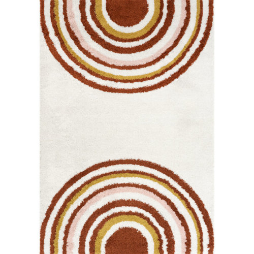 George Oliver Dotty Half Sunset Shag Area Rug & Reviews | Wayfair