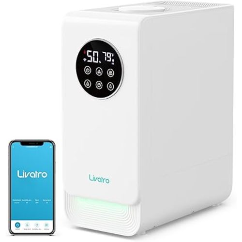 6L Smart Warm & Cool Mist Humidifier for Bedroom, Top Fill,Alexa & App Control,60Hr Runtime,Ultra-Quiet 28dB,Humidity Indicator Light,Perfect for Large Rooms, Baby Nurseries, and Plants
