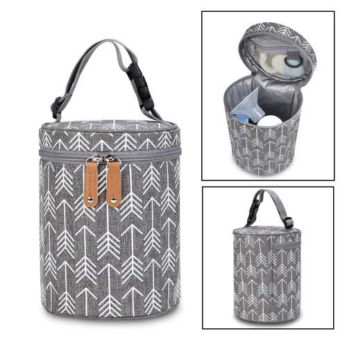 Hanging Baby Bottle Warmer Bag Holder,Travel Carrier Breastmilk Storage Tote,14x14x19cm Bottle Cover, Feeding Cup Cover Thermal Bag