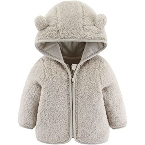 Jackets for Kids Boys Newborn Infant Baby Girls Boys Jacket Bear Ears Hooded Outerwear Zipper Warm Fleece