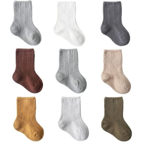 Newborn Cotton Crew Socks Unisex Baby Solid Color Sock Ankle Socks for Boy Girls Infant Toddlers