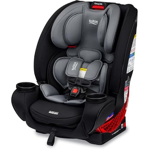 Britax One4Life All-in-One Car Seat, 10 Years of Use from 5 to 120 Pounds, Converts from Rear-Facing Infant Car Seat to Forward-Facing Booster Seat, Machine-Washable Fabric, Graphite Onyx