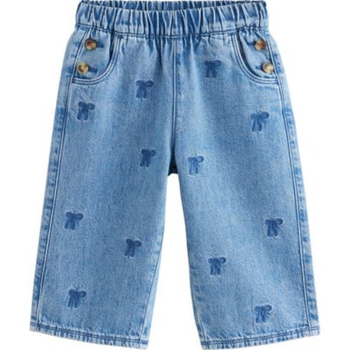 Kids' Bow Laser Wide Leg Jeans, 2-3Y