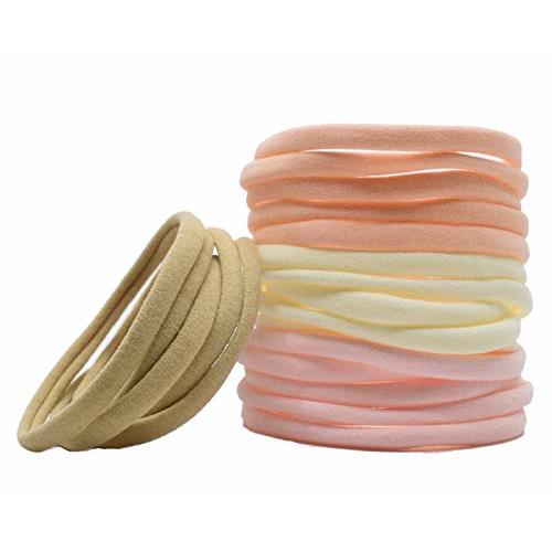 catin Super Soft Nylon Headband for Newborn Baby Girl Kids, High Stretchy, 20pcs for DIY Crafts