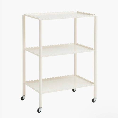 White Scalloped Trolley