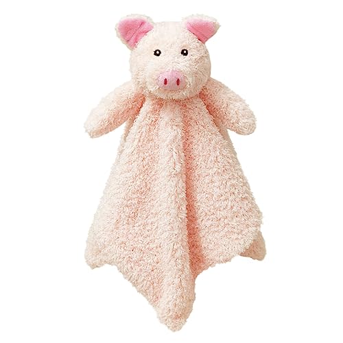 Doindute Baby Pink Pig Soft Stuffed Animal Security Blanket, Plush Pig Character Lovey Blanket, Baby Shower/Nursery Gift, Newborn Infant Toddler Snuggle Blankie for Boys Girls, 14 Inches