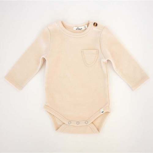 Mini Stripe Pocket Onesie, Vanilla - Oh Baby! | Maisonette