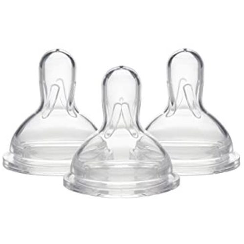 Medela Medium Flow Nipples with Wide Base, 3 Pack, Baby Age 4-12 Months, Compatible with All Medela Breast Milk Bottles, Made Without BPA