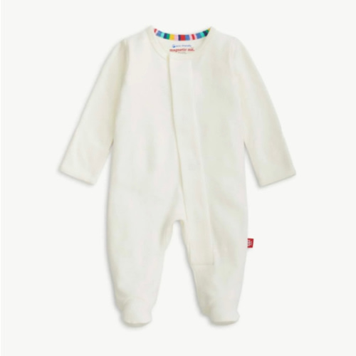 cream organic cotton magnetic parent favorite footie – Magnetic Me