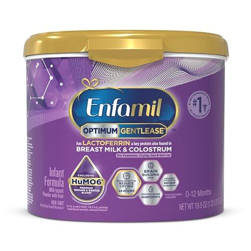 Enfamil Optimum Gentlease Baby Formula, Our Closest Formula to Breast Milk For Fussiness, Crying, Gas & Spit-up, Immune-Supporting Lactoferrin also found in Breast Milk, 19.5 Oz