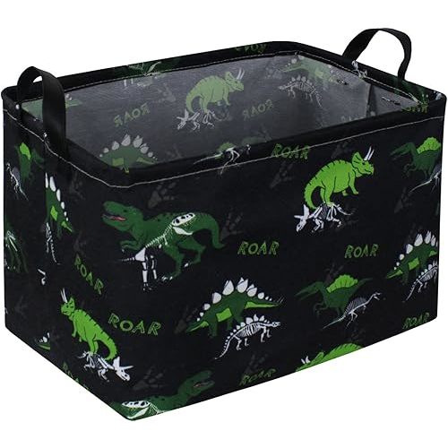 Essme Rectangular Dinosaur Basket,Dinosaur Bins for Boys with Handles for Boys Room Decor,Kids Baskets for Kids,Gift Bin.(dinosaur decor)