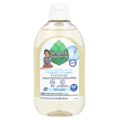 Seventh Generation Easy Dose Ultra Concentrated Baby Laundry Detergent, Free & Clear, 23.1 fl oz (683 ml)