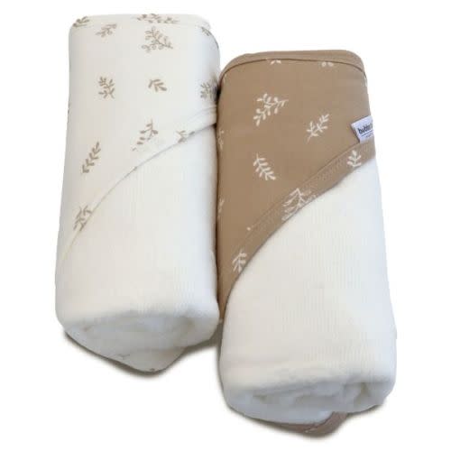 Bubba Blue Organic Cotton Hooded Towel 2pk Chestnut