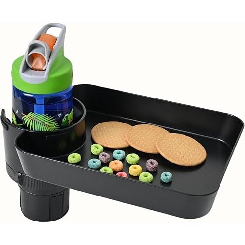 Car Seat Tray, Adjustable Base Car Seat Tray for Kids, Car Seat Cup Holder Tray, Car Seat Tray for Kids Travel, Cup Holder Tray for Snacks, Car Seat Tray for Toddler