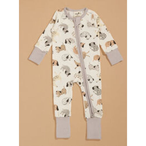 Puppy Cuddles Sleeper in White | Tullabee