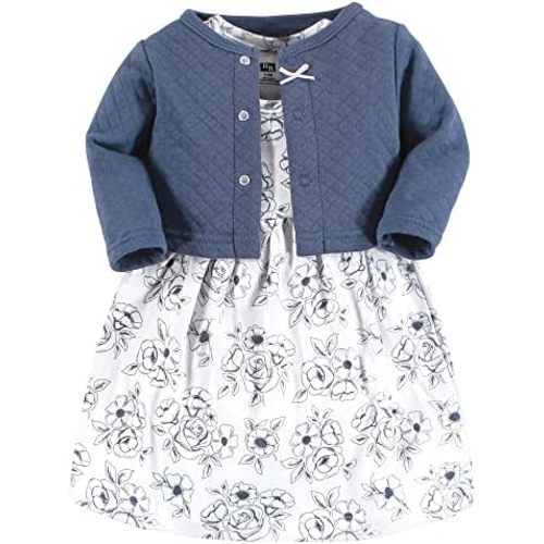 Hudson Baby Girls' One Size Quilted Cardigan and Dress