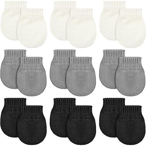 9 Pairs Baby Winter Mittens for 0-6 Months Baby No Scratch Newborn Mittens Glove Infant Warm Glove