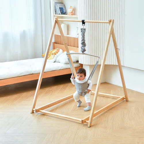 Avenlur Tulip - Foldable Baby Bouncer with Harness — buybuy BABY in Gray Harness
