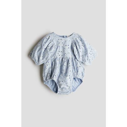 EYELET EMBROIDERED ROMPER SUIT