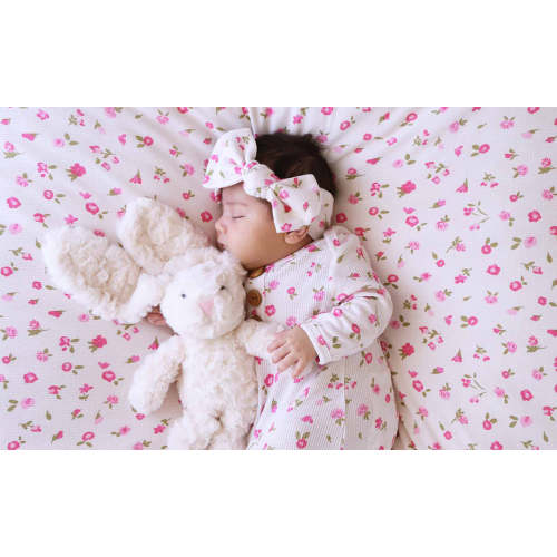 Demi's Dusty Purple Floral Crib Sheet | Caden Lane