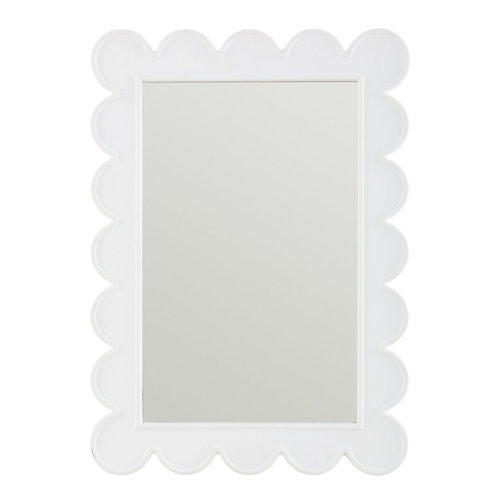 Hayli Scallop Mirror with Raised Lip Frame & Hand Finished Design