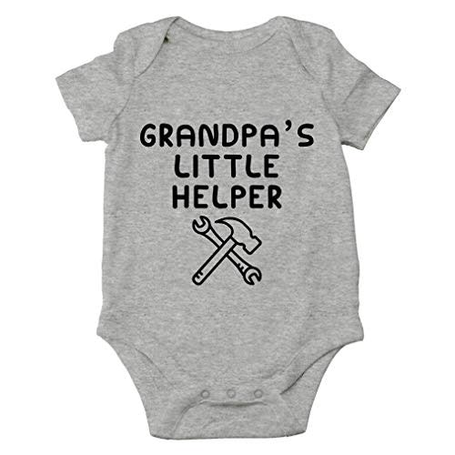 AW Fashions Grandpa's Little Helper Bodysuit Cute Newborn Boy Outfits Funny Baby Rompers Girl Clothes