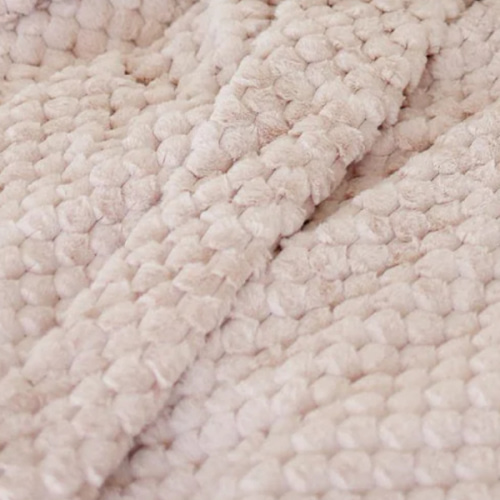 Belgian Waffle Oatmeal Plush Blanket | Minky Couture