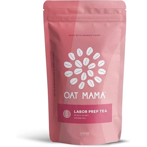 Oat Mama Labor Prep Tea - Peach Berry | Third Trimester Pregnancy Support Essentials | Prepare Body & Mind for Smooth, Efficient Labor & Delivery
