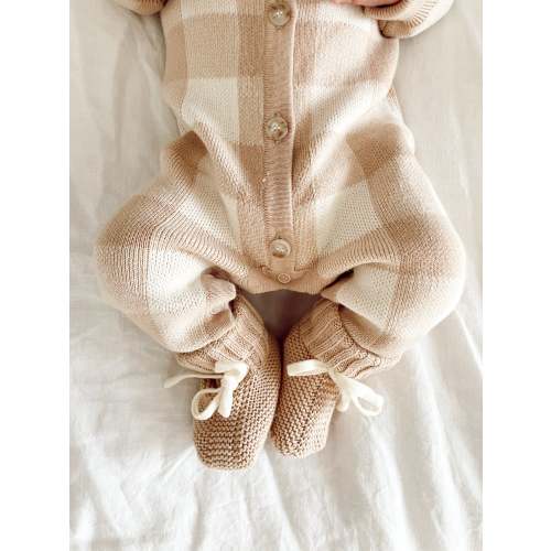 Ziggy Lou Booties - Gingham (Caramel)
