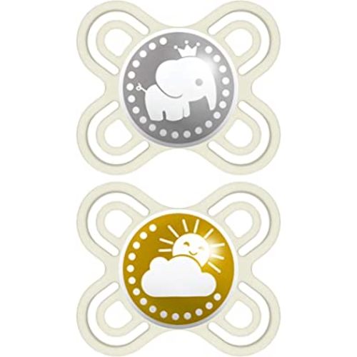 MAM Perfect Baby Pacifier, Patented Nipple, Developed with Pediatric Dentists & Orthodontists, Unisex, 0-3 (Pack of 2)