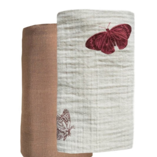 Organic Muslin Swaddle Set ( Butterflies) – LEYL&ARI
