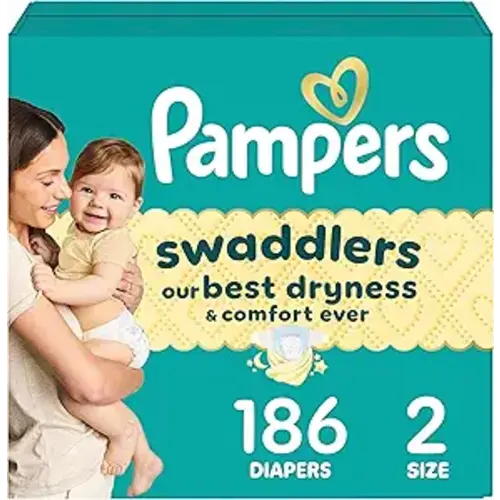 Pampers Baby Diapers - Swaddlers - Size 2, 186 Count, Ultra Absorbent Disposable Infant Diaper