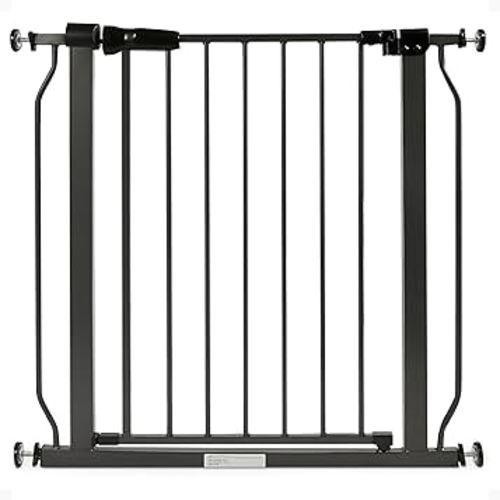BalanceFrom Easy Walk-Thru Baby and Pet Safety Gate with Hold-Open and Auto-Close – Adjustable Steel Barrier for Stairs, Doorways, and Hallways, No Drilling Installation