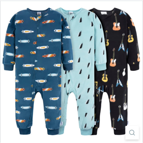 3-Pack Infant & Toddler Boys Skateboards & Guitars Footless Fleece Paj – Gerber Childrenswear