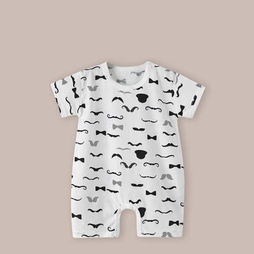 Qulqfy Baby Pjs Boy Clearance $5.00 Short Sleeve Print Cotton Jumpsuit New Born Onsies New Born Boy