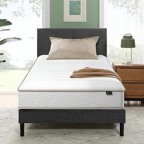 Zinus 8 Inch Foam and Spring Hybrid Mattress [New Version], Twin, Fiberglass Free, Medium Firmness, Durable Support, Certified Safe Foams & Fabric, Mattress in A Box