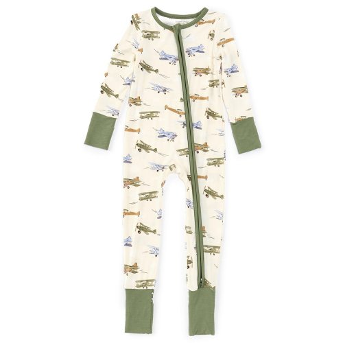 Angel Dear Baby Boys 6-24 Months Long Sleeve Airplane Printed Zipper Footie Coverall